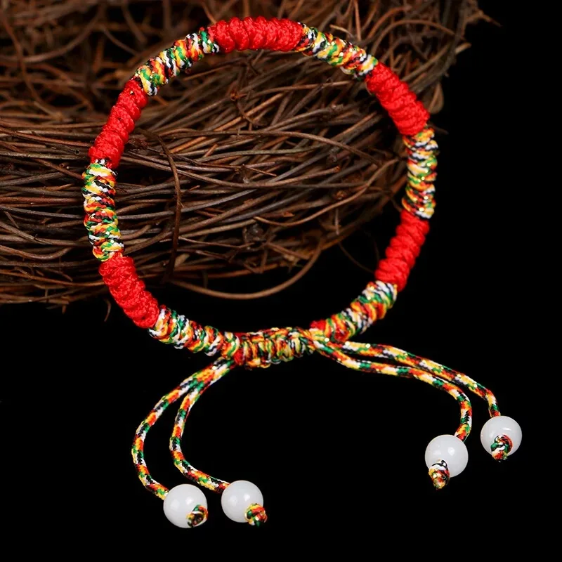 Tibetan Buddhist Buddha Prayer Handmade King Kong Knots Yoga Bracelet Adjustable Rope Lucky Red String Bracelet for Men Women
