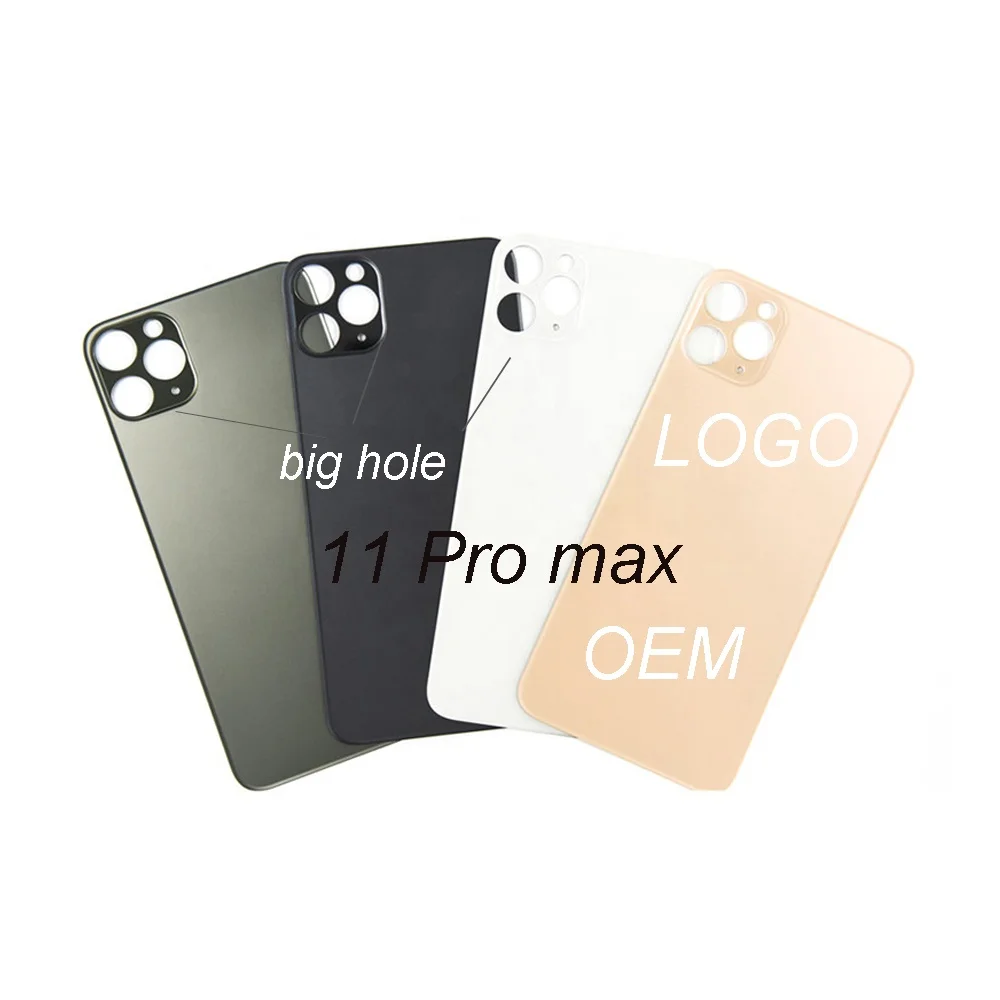 Back Panel Cover For iphone 11 pro max back glass Replacement With Big Hole LOGO Sticker