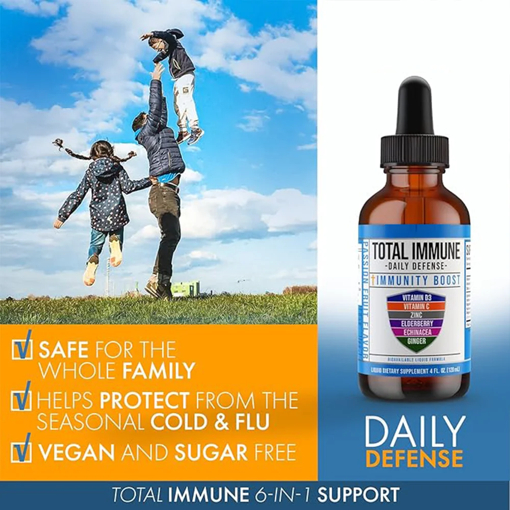 DROPS:TOTAL IMMUNE DAILY DEFENSE IMMUNITY BOOST,VITAMIN D3,C. ZINC,ELDERBERRY,ECHINACEA,GINGER
