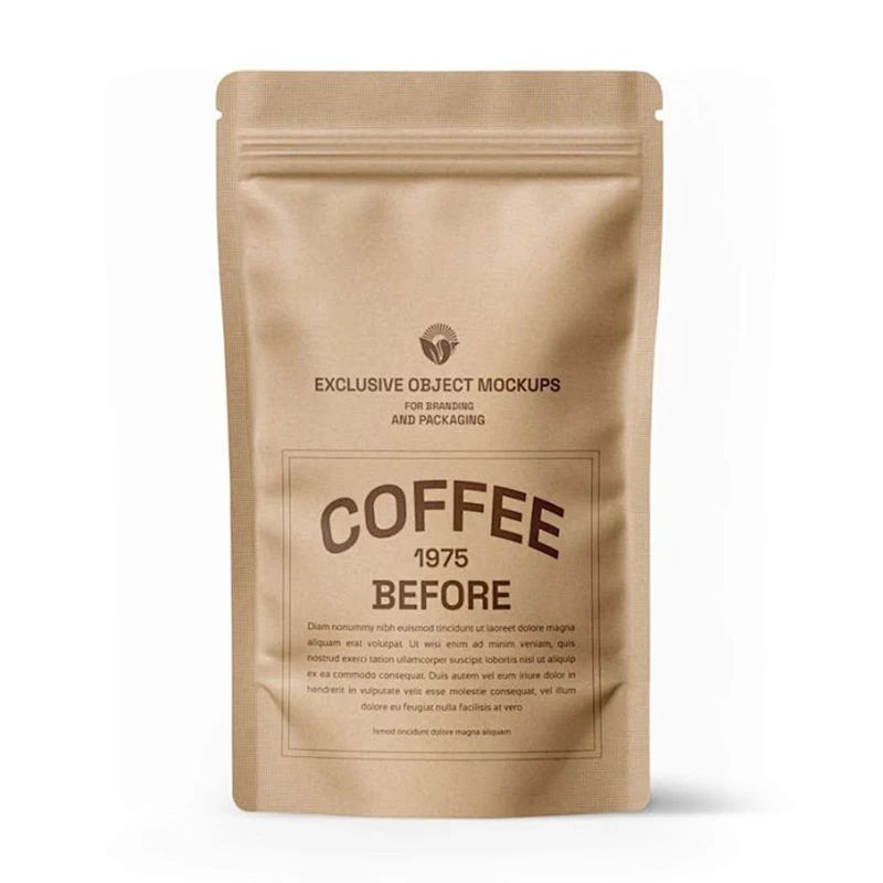 Custom Coffee Packaging Bags with Valve and Zipper Customize Coffee Bean Bag Flat Bottom Coffee Bags Digital