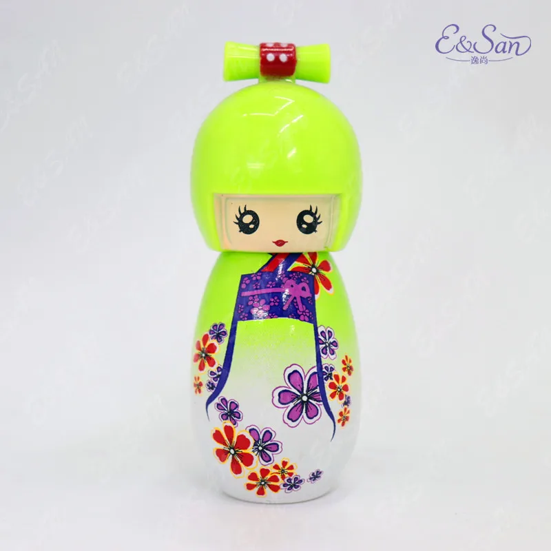 PT081A 20ML Wholesale Colored Kawaii Kimono Dolls Shape Empty Glass Refill Empty Perfume Atomizer Spray Bottle