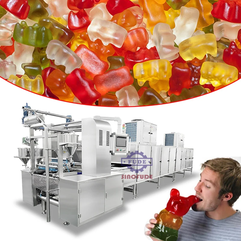 full automatic industry confectionery super efficient soft candy making machine vitamin gummy bear depositor production line