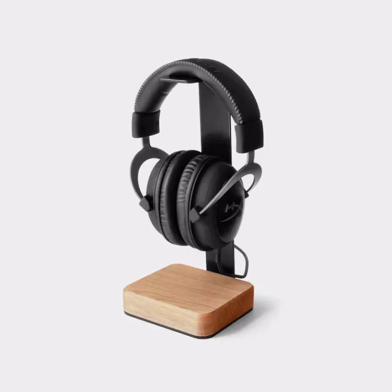 Wooden Headphone Display Stand Earphone Organizer & Storage Rack with Wooden Headset Holder