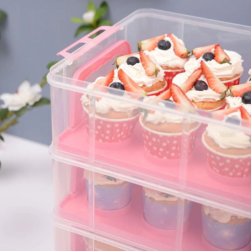 Rectangle Shape Cupcake Storage Carrier 24/48 Cupcakes Container