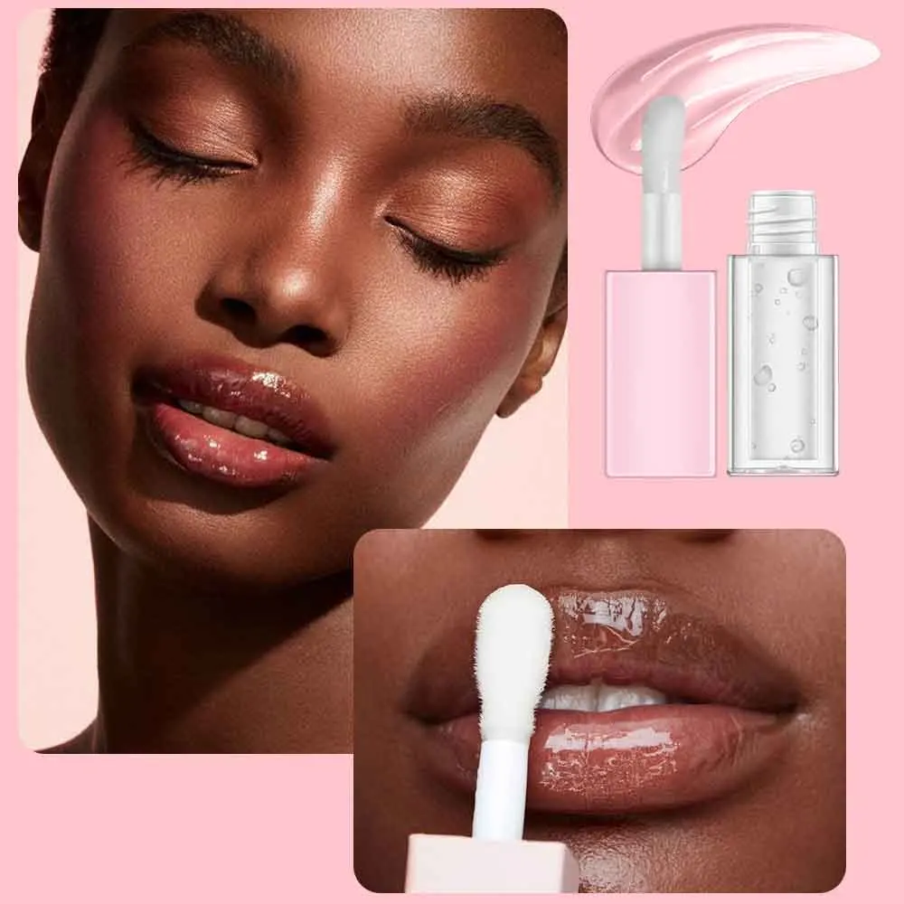 Wholesale Nourishing Fruit Flavor Lip Balm Private Label Vegan Glossy Shadows Crystal Clear Texture Plumping Lip Oil