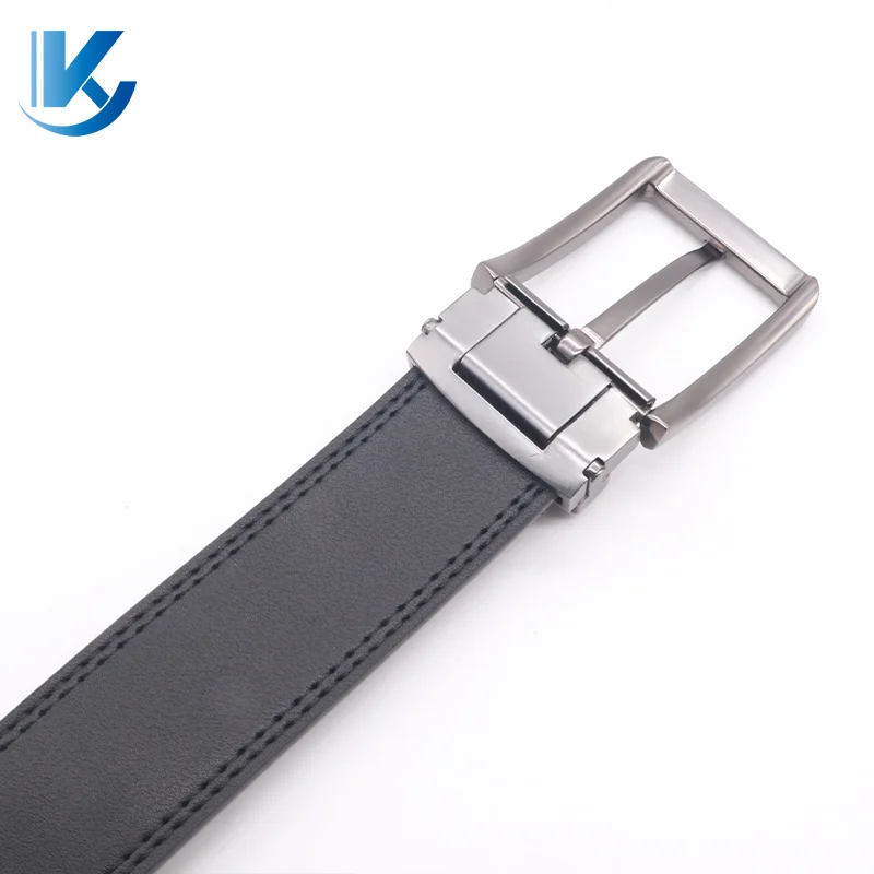 Dress Leather Belt for Man New Design 3.2CM Cognac and Black Reversible Genuine Leather Belts for Men with Rotated Buckle
