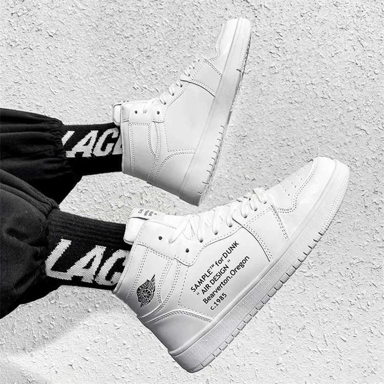 Manufacturer White Casual Shoes Wholesale Custom Black Blank High Top Sneakers