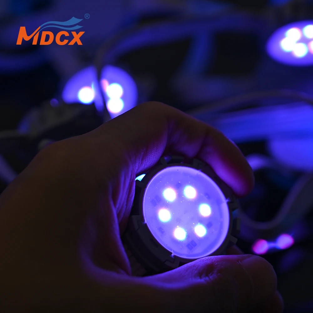 Round Point LED Pixel Light Outdoor Decoration DMX512 24V RGB LED Pixel Dot Light