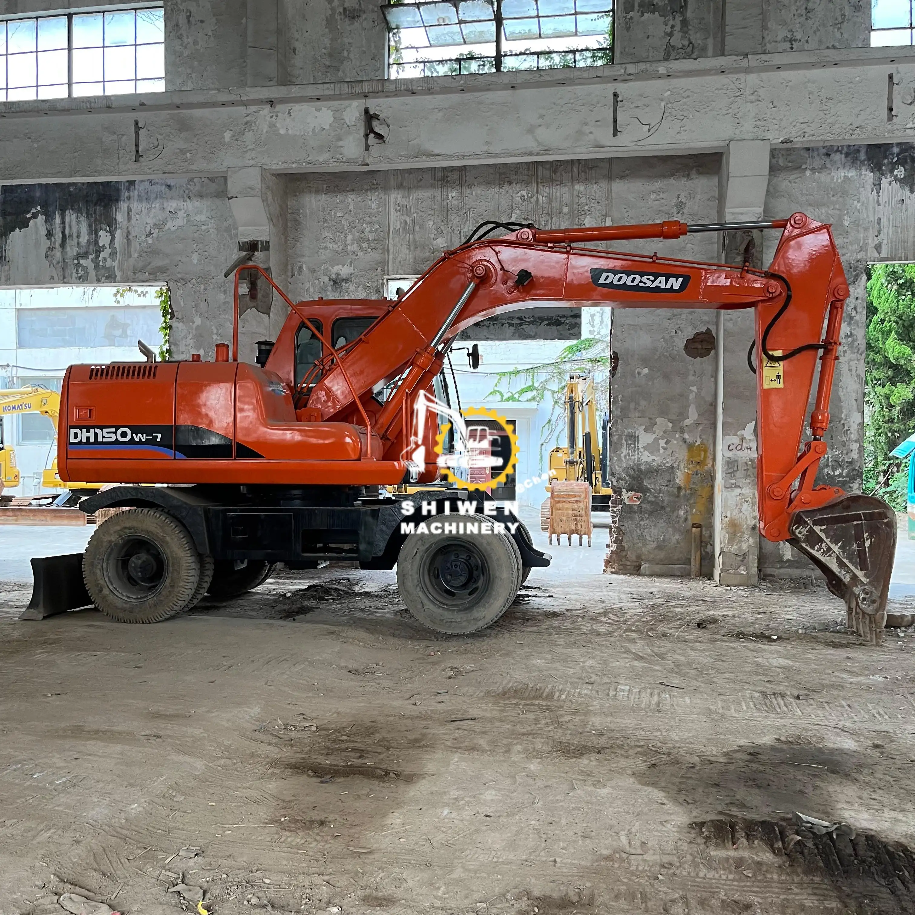 Почти новые колесные экскаваторы Doosan DH150 б/у машина экскаватор dh140 dh150
