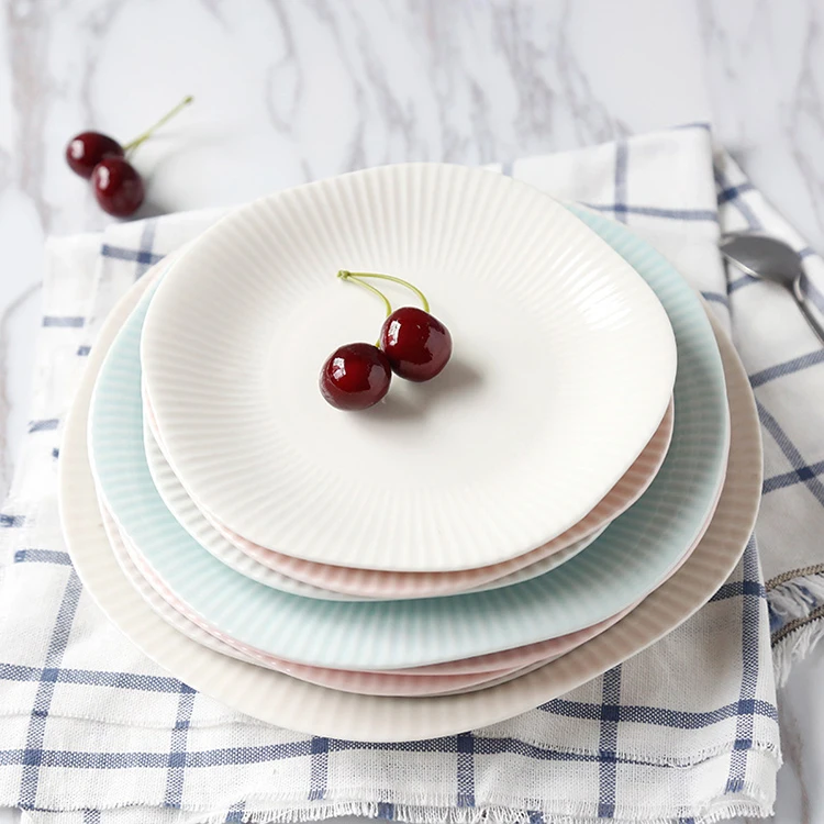 Bone china ceramic fruit tableware plates chargers plate for household dishes plate