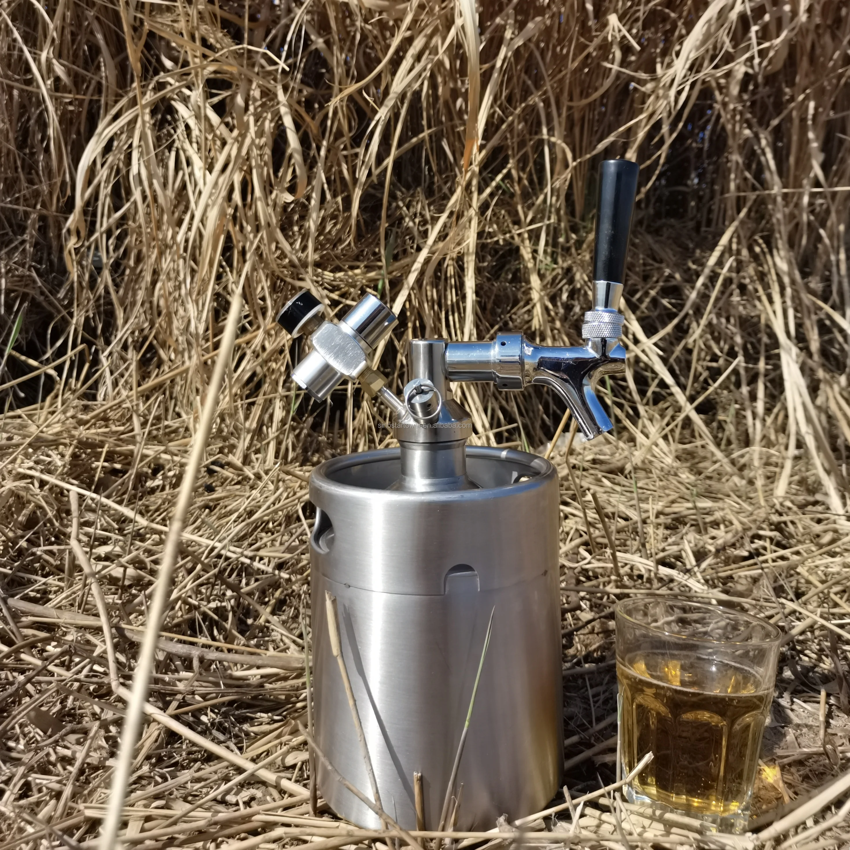 Настраиваемый логотип 2l/4l/5l Серебряный двойной настенный вакуумный Пивной Бочонок Мини бочонок для разливного пива