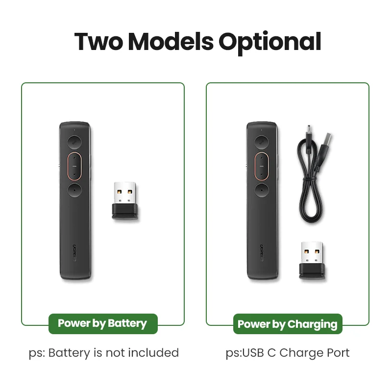  Ugreen ведущий беспроводной пульт дистанционного управления 2 4 ГГц USB Ручка для Mac Win 10 8 7/XP/проектор Powerpoint PPT лазерная