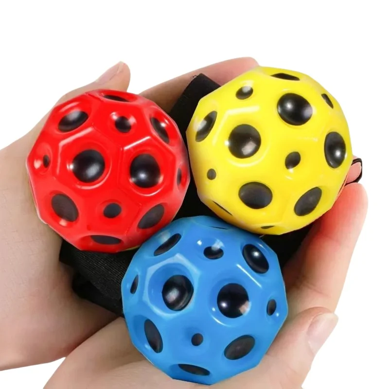 Upgraded Rubber bouncy ball Red Medicinal balls Interesting Be current Wrist band ball