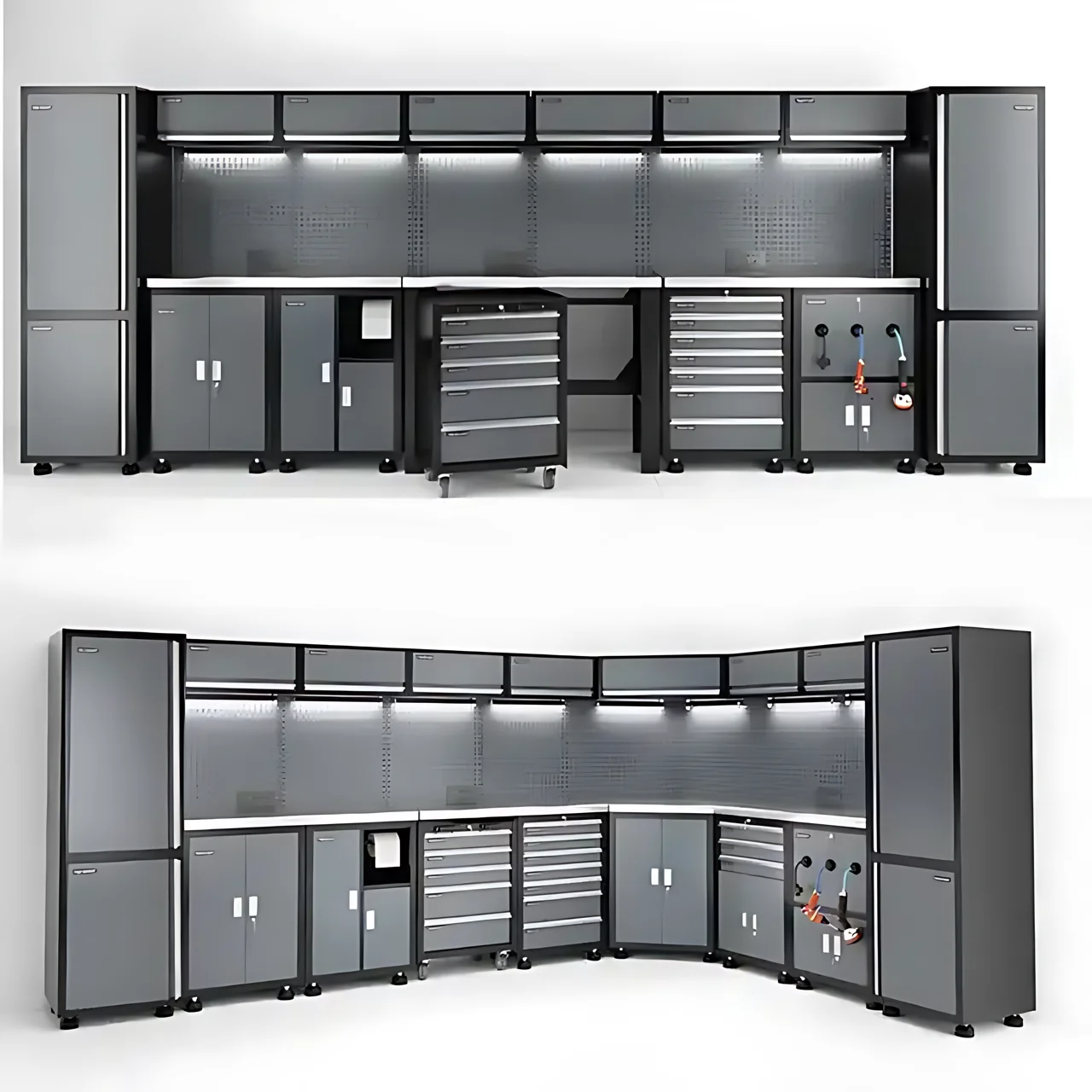New Design Garage Storage Combination Tool Cabinets Heavy Duty Workshop Metal Work Bench