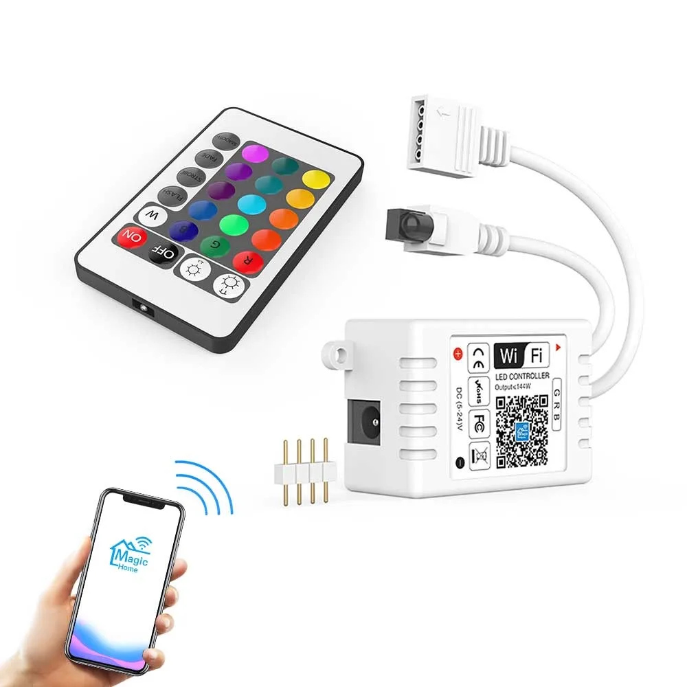 
Single Dual Output Smart 24keys IR Remote Magic Home WIFI Control Led Controller 