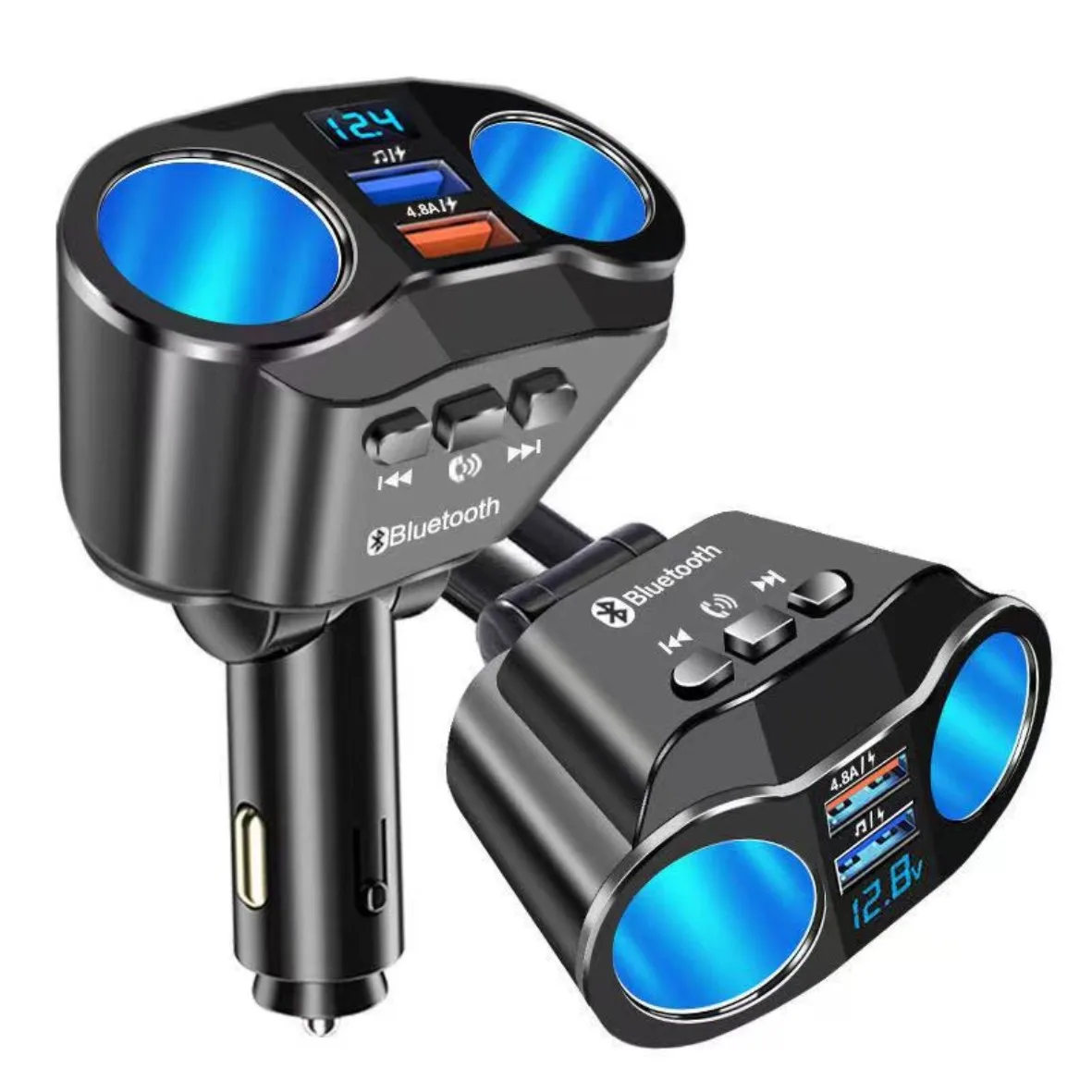 bluetooth 3 in 1 hands free calling dual cigarette lighter rotatable car mp3 u disk player u disk fast charger fast adapter