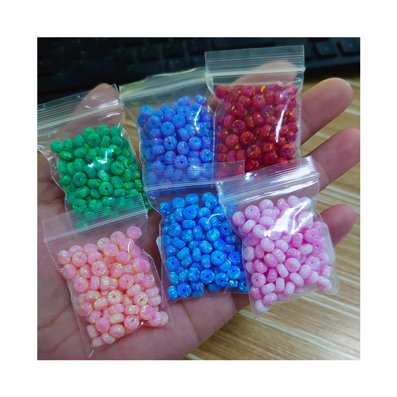 Synthetic Opal European Bead Jewelry Loose Rondelle Direct Distributor in 78 colors