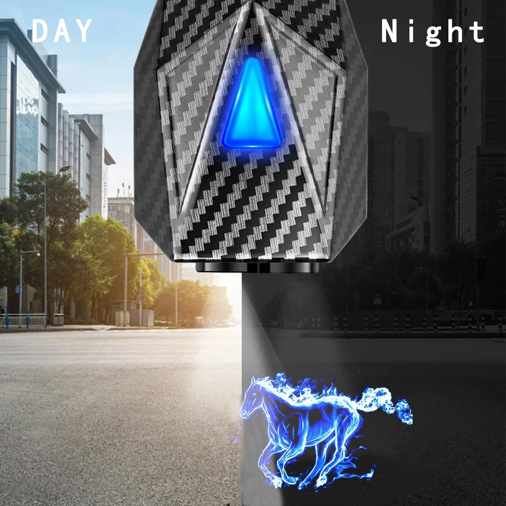 Carbon Fiber Cartoon Anime LED Car Door Projection Light Novelty Dynamic Movie Gif Lamp Atmosphere Animated Night Projector