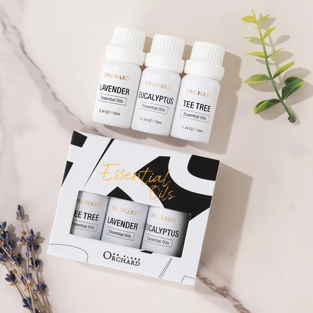 OEM/ODM Wholesale Pure Natural Aromatherapy Essential Oil Skin Massage Diffuser Eucalyptus/Tea Tree/Lavender Essential Oil Set