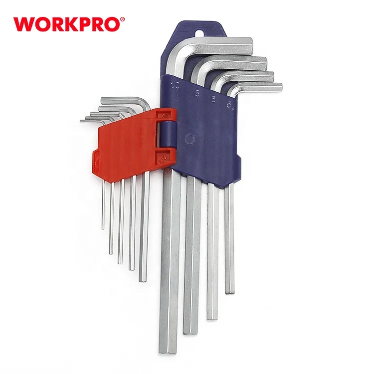 WORKPRO 9PC Metric 1.5mm  2mm 2.5mm 3mm 4mm 5mm 6mm 8mm 10mm Chrome-vanadium Steel Allen Wrench Hex Key Set