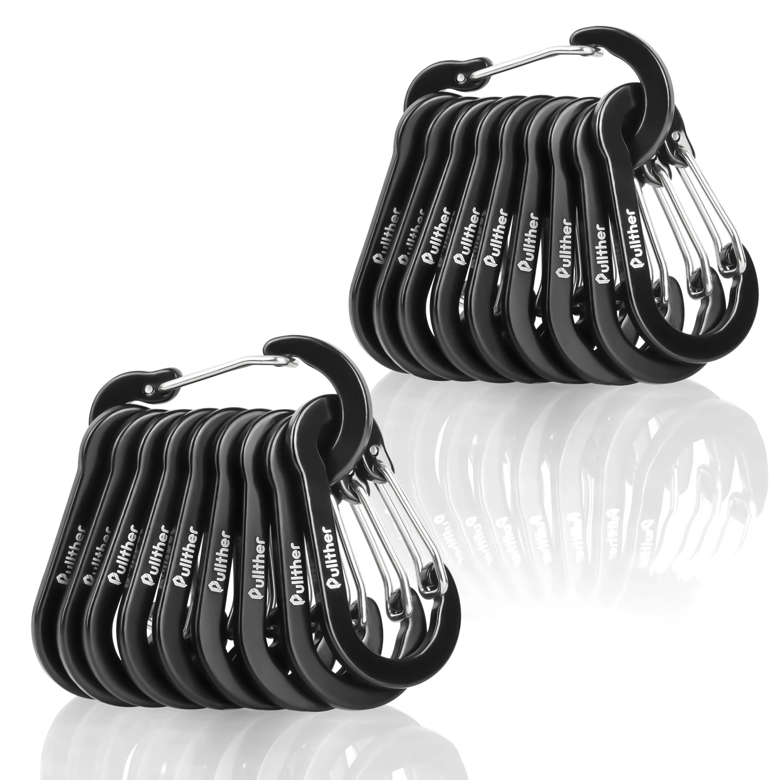 Custom Logo Aluminum Carabiners Clips Climbing D Shape Snap Ring Rock Keychains Rotating  Carabiners Hook