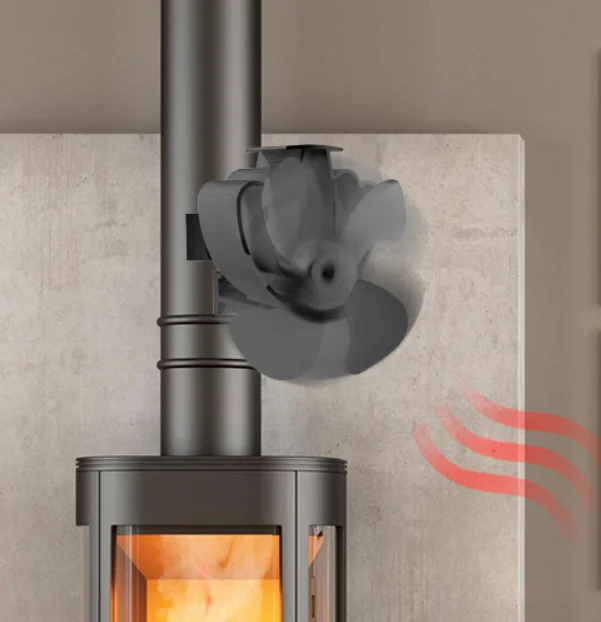 Good Quality 4 Blades Magnet Chimney Flue Pipe Heat Powered Stove Fan for Wood/Log Burner/Fireplace