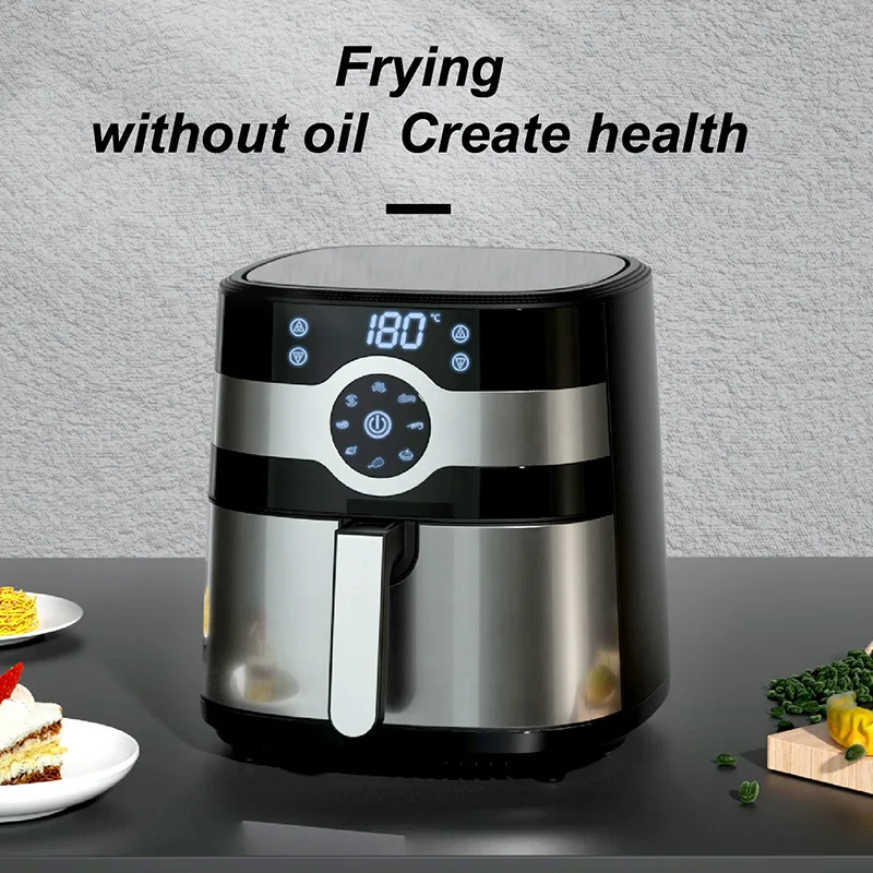 New design Lcd Air Fryers Electric Air Fryer 8L Stainless Steel Smart French Fries Air Fryers from China