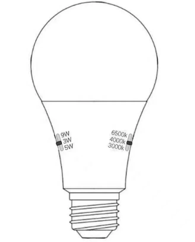 Sunsing led lights new function Led A60 bulb EN27 screw 10 pack CRI 80 Tri-color Multi Watt A60 energy light bulb