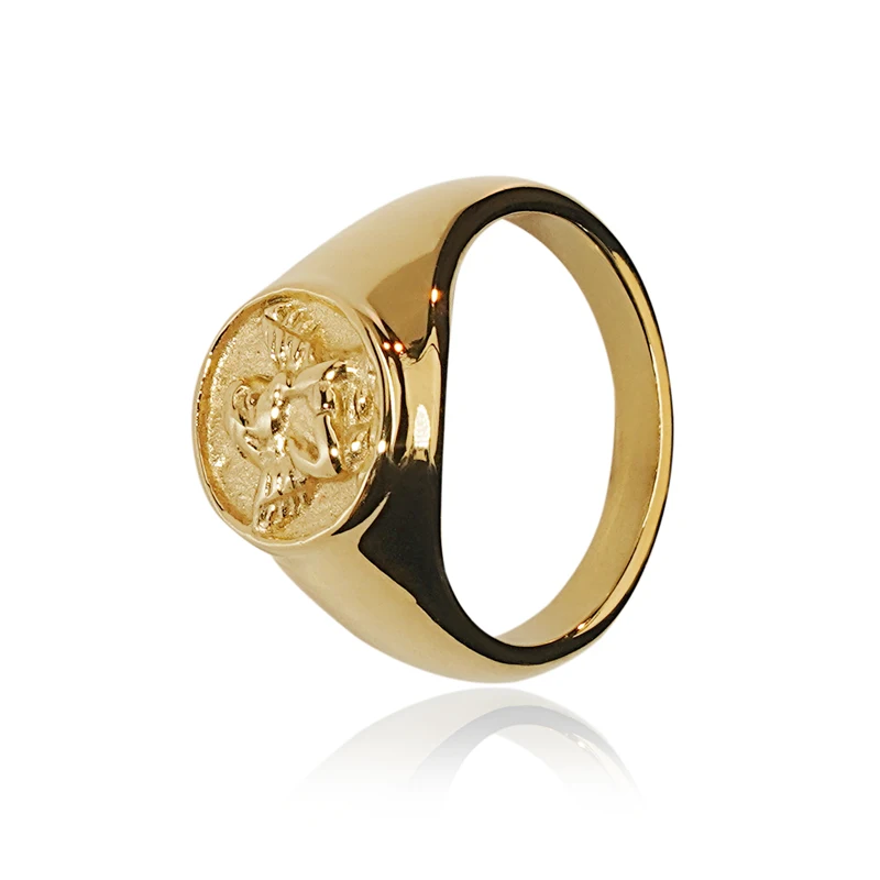 Fashion Jewelry 18K Gold Stainless Steel Finger Engagement Wedding Couple Ring Wholesale