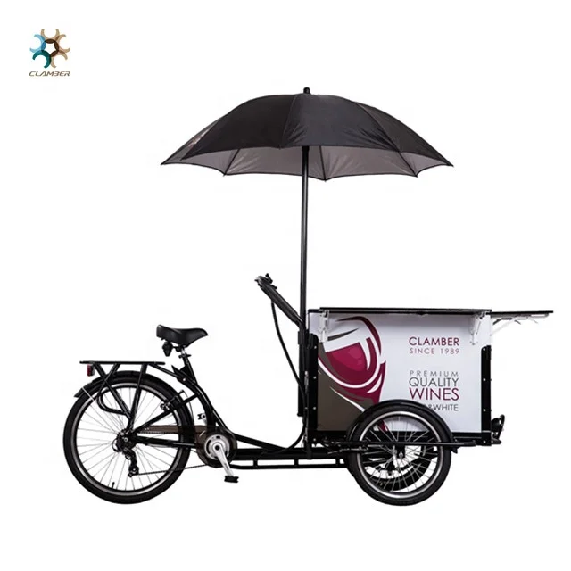 Clamber Coffee Cargo Bike Street Vendor Tricycle for Street Sales