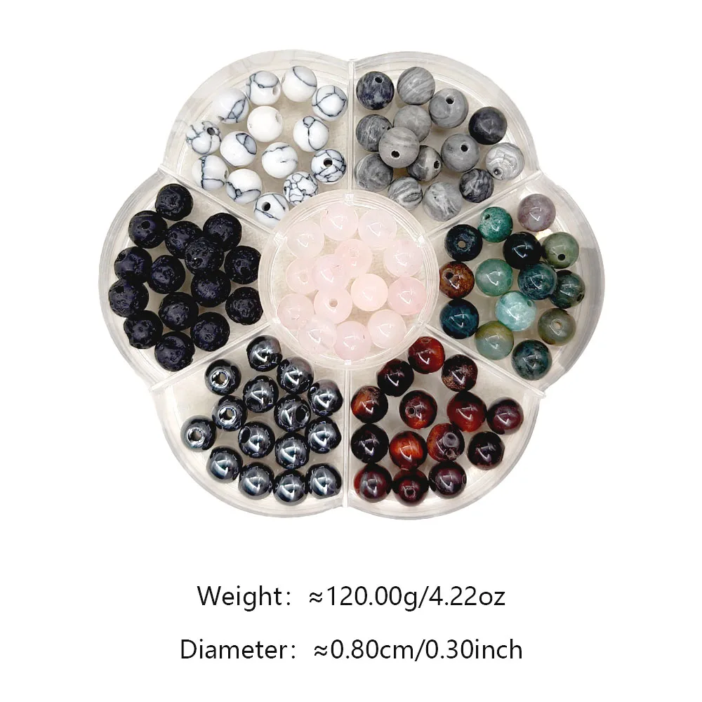 Natural Crystal Beads Stone Gemstone Round Loose Energy Healing Beads for DIY Jewelry Making Bracelets (7-Chakra , 8MM)