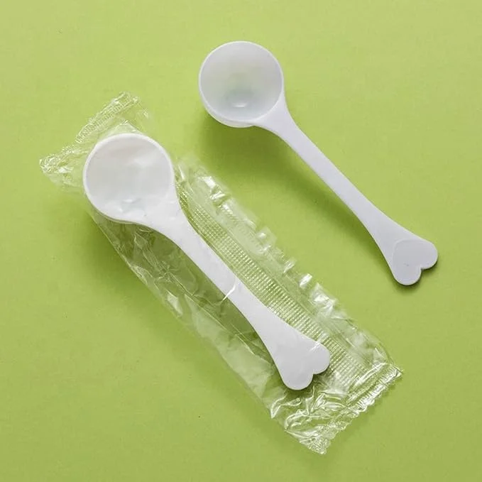 Plastic Measuring Spoon For Powder With Food White Color Plastic Small Spoon