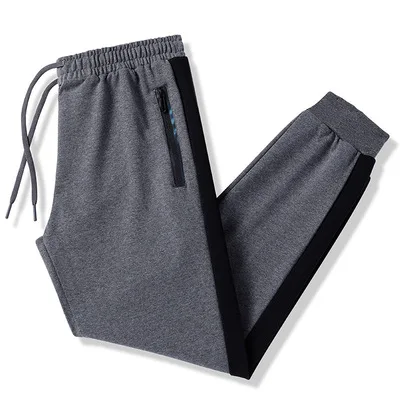 Micro Elastic Fashion Sports Cotton Pants Men  Solid Color Sweatpants
