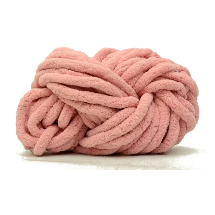 popular hot-selling white chunky hand crochet polyester chenille yarn