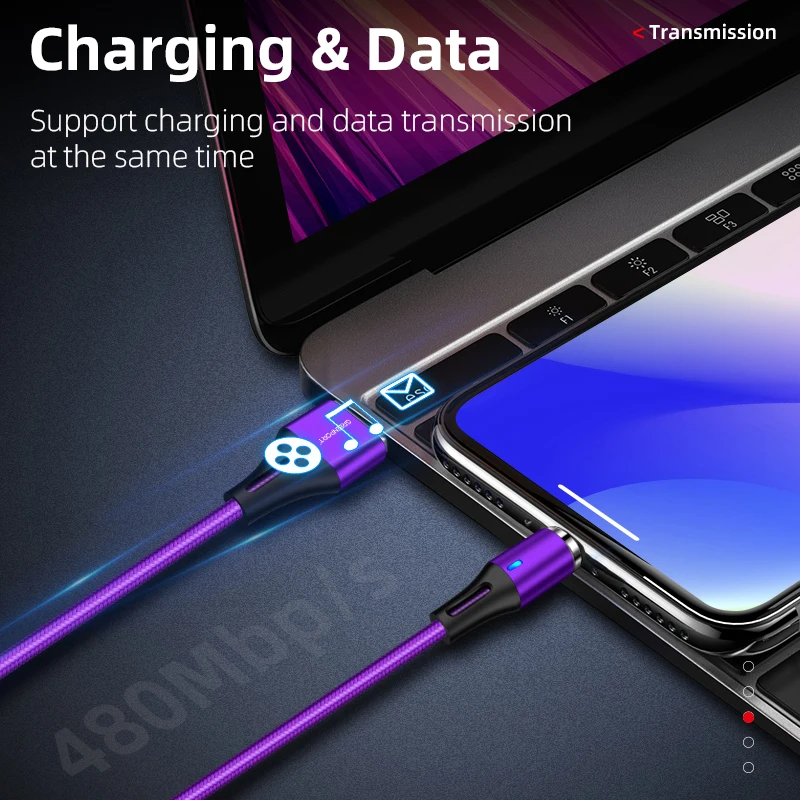 
Wholesale Unique new design 3pin magnetic cable phone accessories 3A fast charge usb cable 3 in 1 magnetic charging cable 