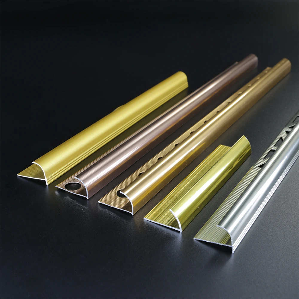 Fengfan Wholesale Round Shape Metal Trim Custom Straight Edge 10mm Aluminium Tile Trim Decorative Tile Accessories