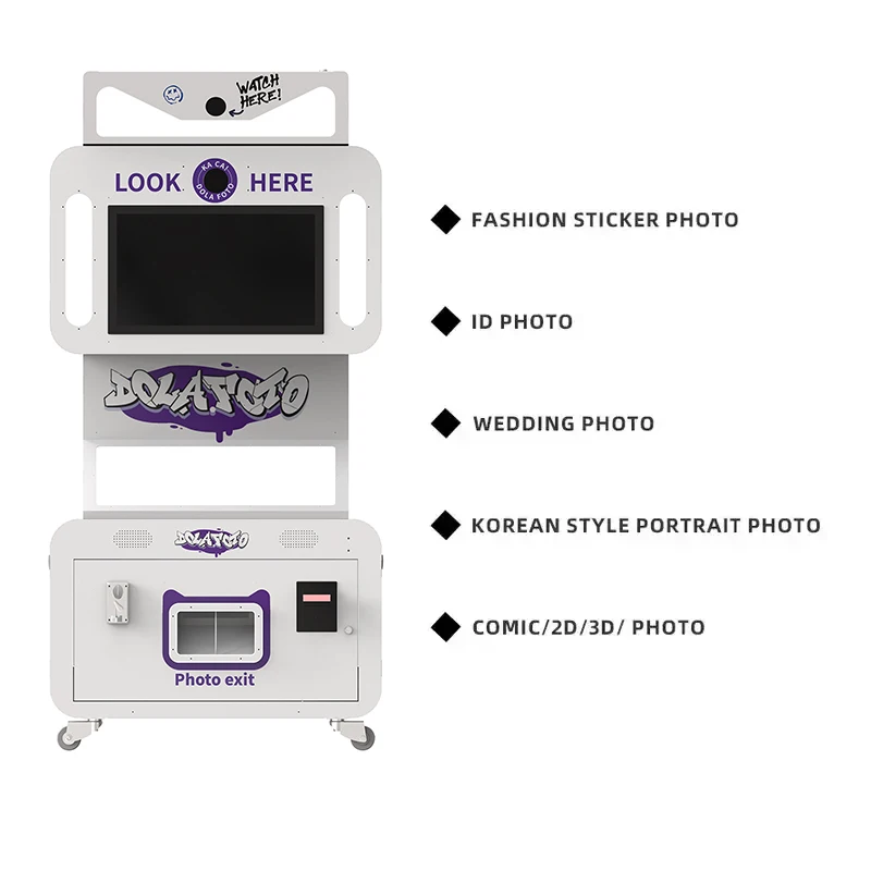 Birthdays Event Product Photo Booth Interactive Light Cabinet Fast Printer Album Mirror Photo Booth Multi-Device Support