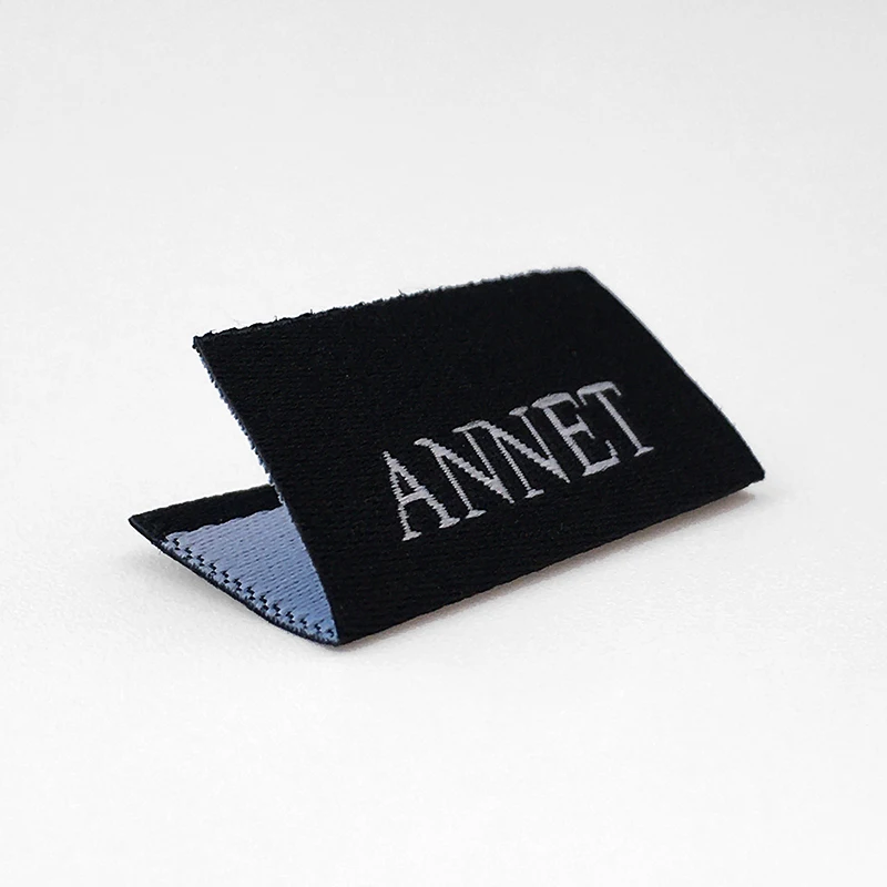 Custom Personalised Fabric Small OEKO-TEX Garment Hemtags Damask Inner Neck Sleeve Tags Woven Hem Labels