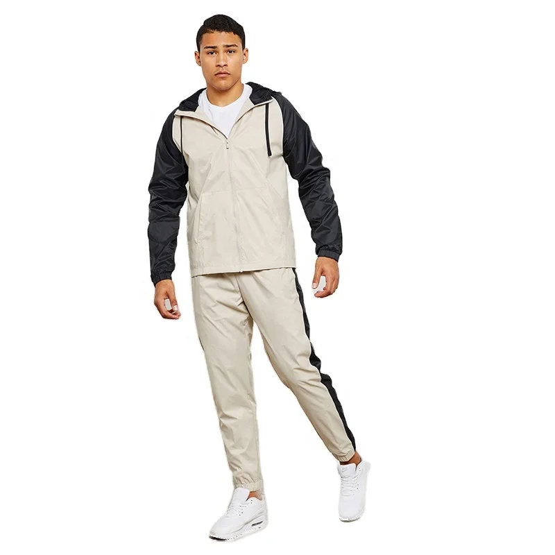 Sportswear Training Polyester Tracksuit Spring Windbreaker Sets Mens Lightweight Woven Tracksuits