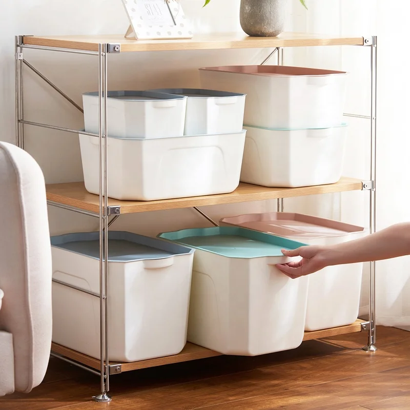 Bins Plastic Organizer Storage Box Plastic Home Storage Basket With Lid