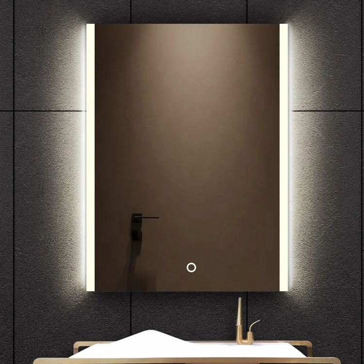 
Rectangle Aluminum vanity android smart led bathroom mirror for makeup 