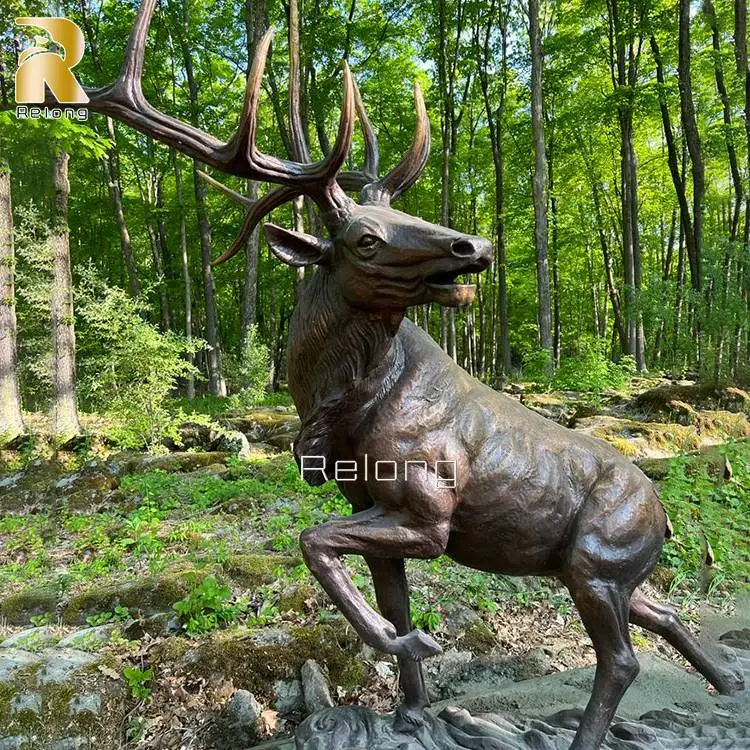 Bronze Sculpture Life Size Animal Bronze Elk Statue Sculpture for Sale