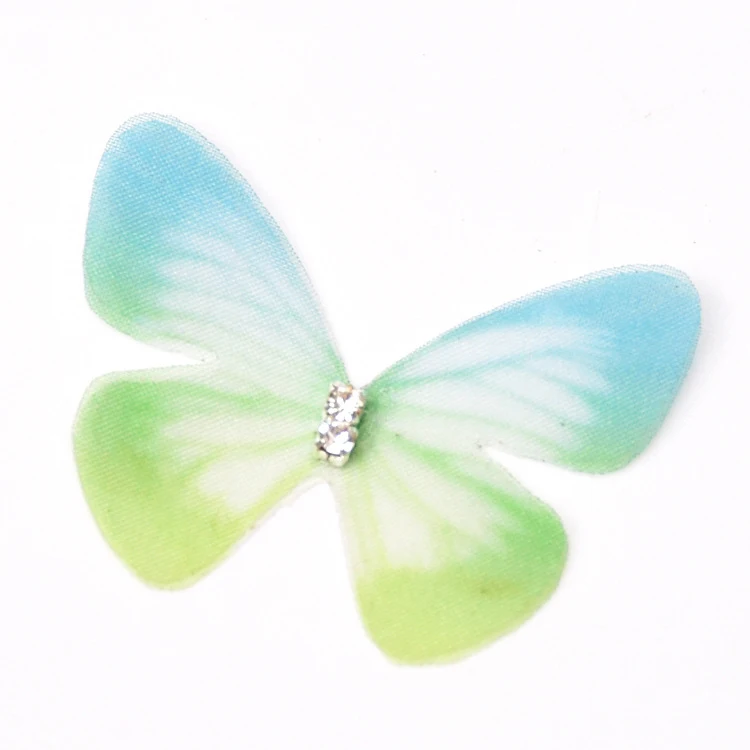 4CM Width Colorful Rhinestones Printed Tulle Butterfly DIY Garment Wedding Dress Hair Accessories Sewing Material Lace Trim