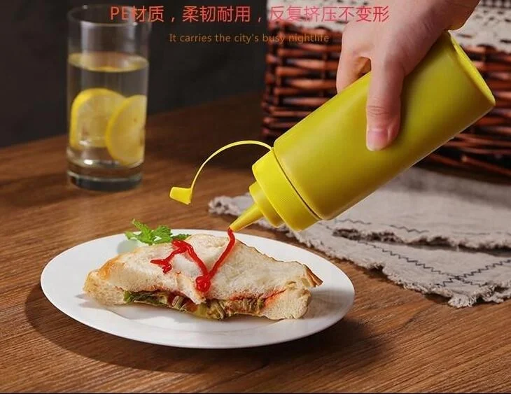 Hot sale cheaper Ketchup empty squeeze bottles honey hdpe squeeze bottle salad BPA free soft plastic squeeze bottle