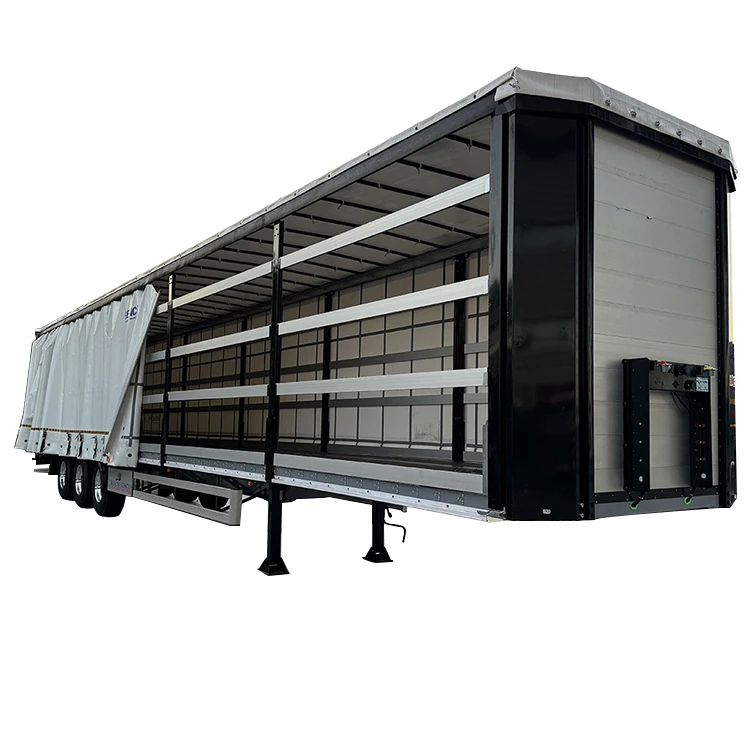 OTTC Certified Tri Axle Curtain Side Semi-Trailer Steel Truck Trailer with Aluminum Door and 12R22.5 Tyre