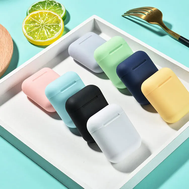 Недорогие черные наушники Macarons Impods I 12 Inpods12 водонепроницаемые настоящие беспроводные стерео мини спортивные I12 Tws
