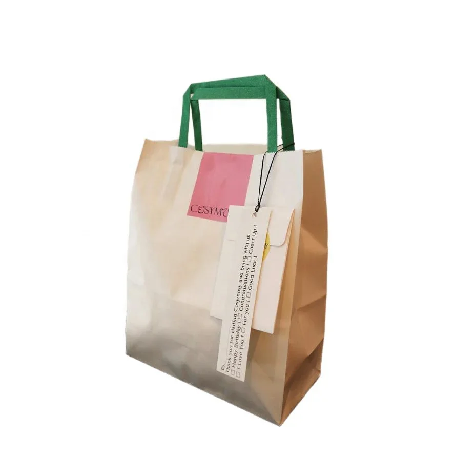 Handled Paper  Pink Durable Sturdy Kraft  Shopping Merchandise Bags Homemade Decoration Paper Bags Present Bags