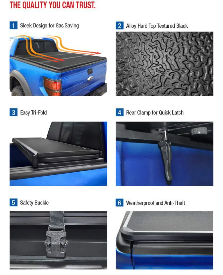 
Liyuan aluminum hard folding tonneau cover for np300 2015+ 4x4 accessories japanese pickup trucks 