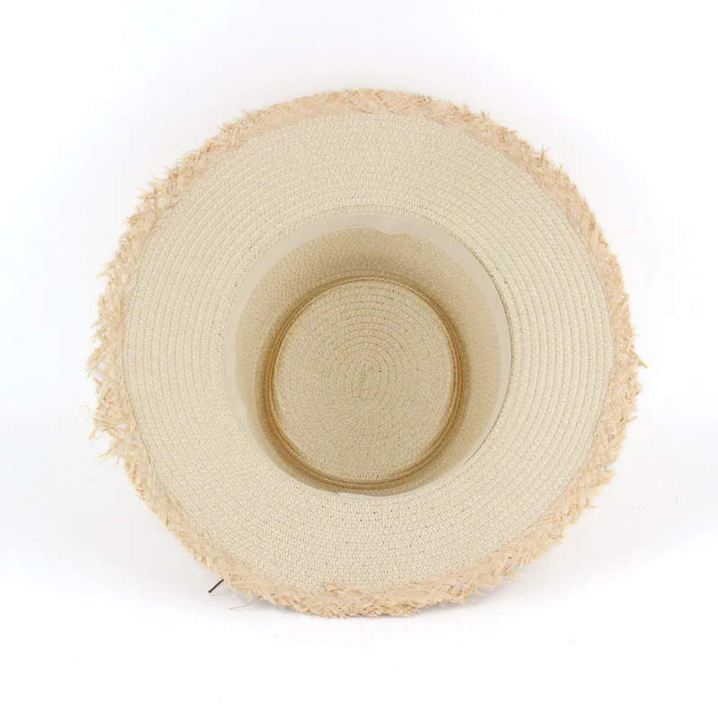 China Supplier Cheap Straw Boater Hat Sailor Skimmer With Black Band Summer Sun Hat For Men Women