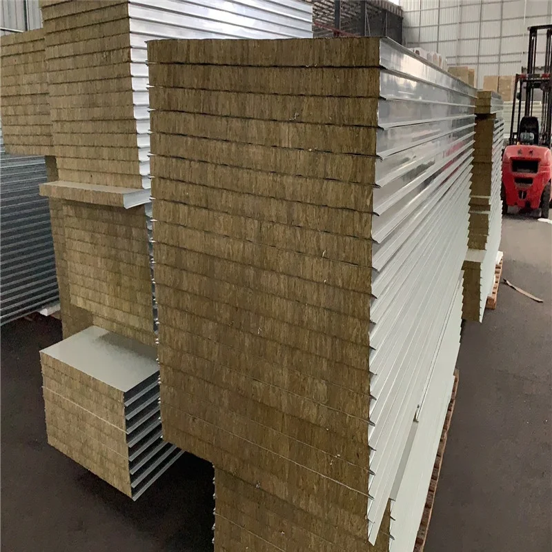 Insulated fire-proofing Rock wool sandwich panel